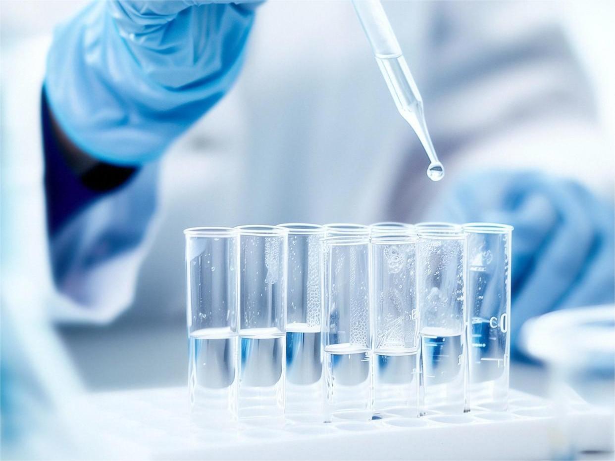 Professional chemist formulating men's skincare products in a cosmetic laboratory.