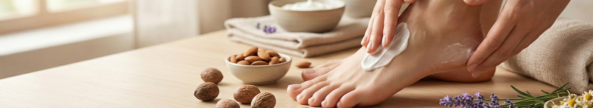 Spa-quality hand and foot care product manufacturing, featuring nourishing hand creams, foot masks, and exfoliating treatments.