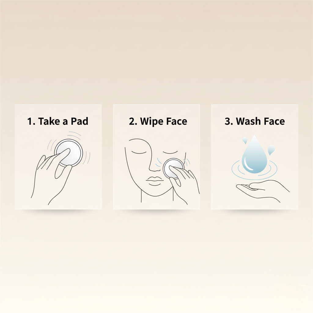 How to use 10-second cleansing pad usage directions for product packaging design.