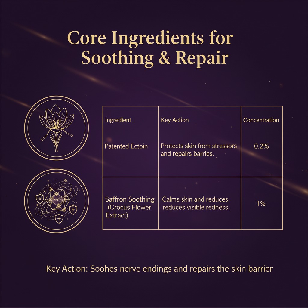 Botanical extracts in Oil Membrane Cream: Sea Fennel Extract and Saffron Soothing Complex.