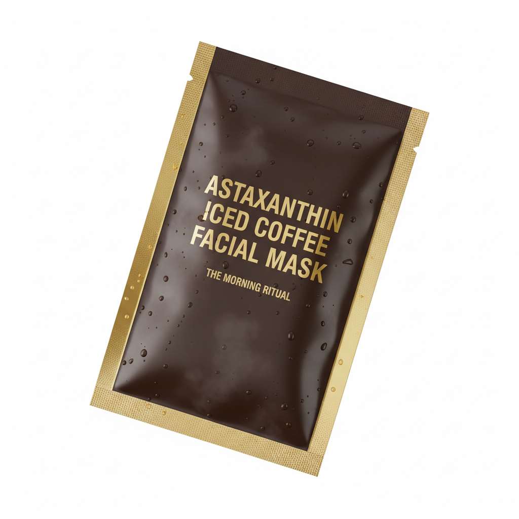 Astaxanthin Iced Coffee Facial Mask – De-Puffing & Brightening Sheet Mask (skincare OEM/ODM)