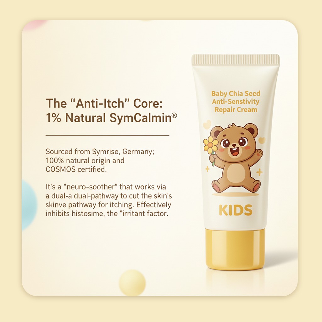 1% natural SymCalmin oat extract ingredient acts as a neuro-soother to stop itching.