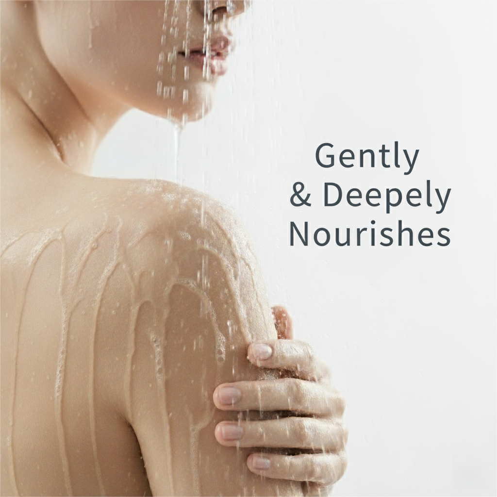 Gently deeply nourishing body wash effect