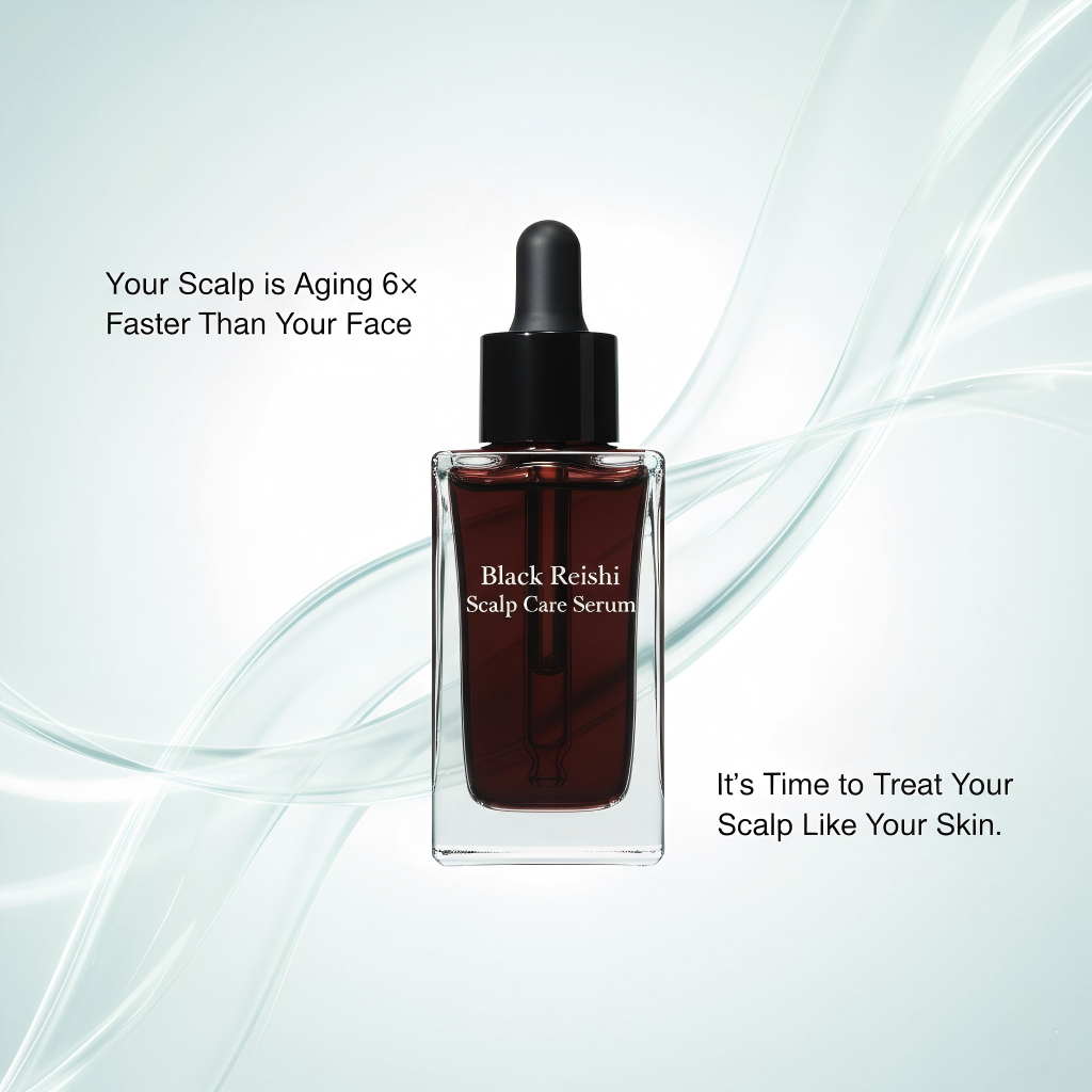 Scalp aging prevention marketing visual