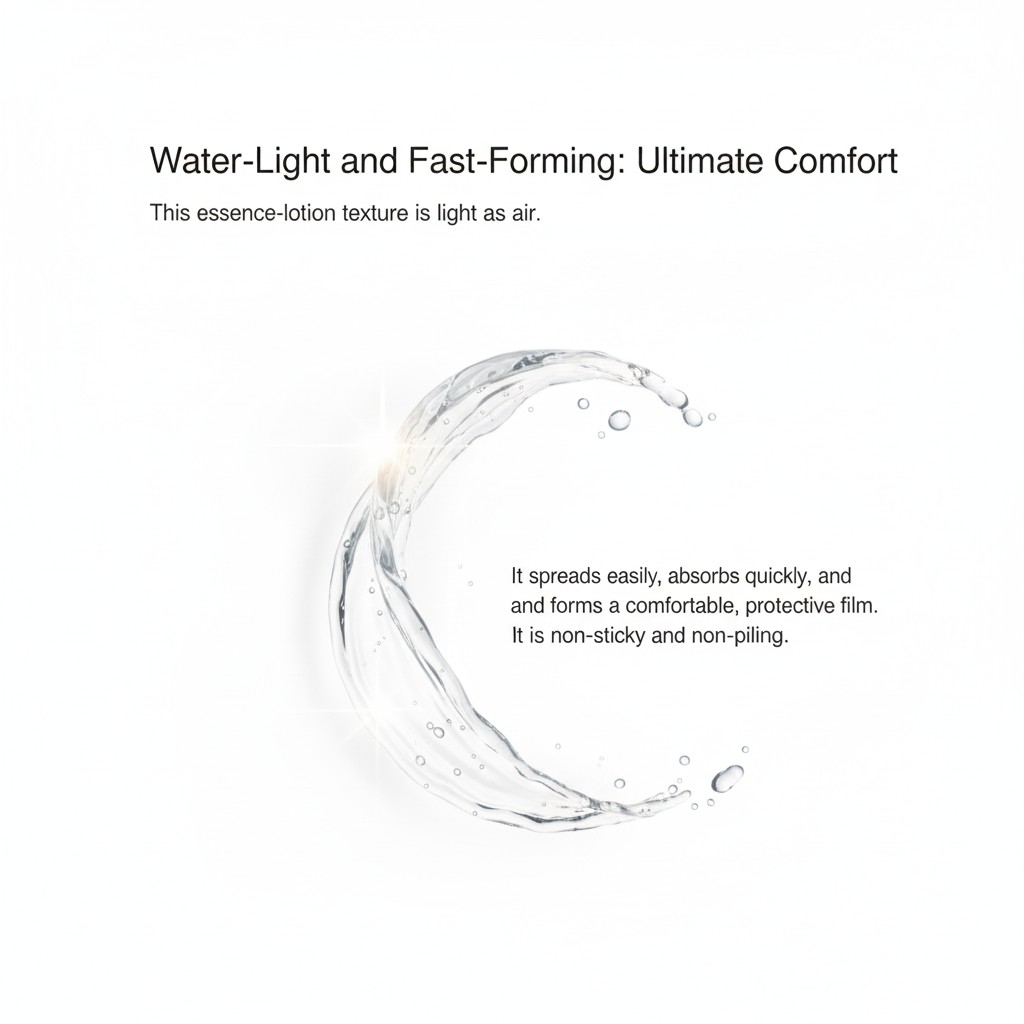 Water-light texture sunscreen swatch, fast-absorbing and non-sticky for custom branding