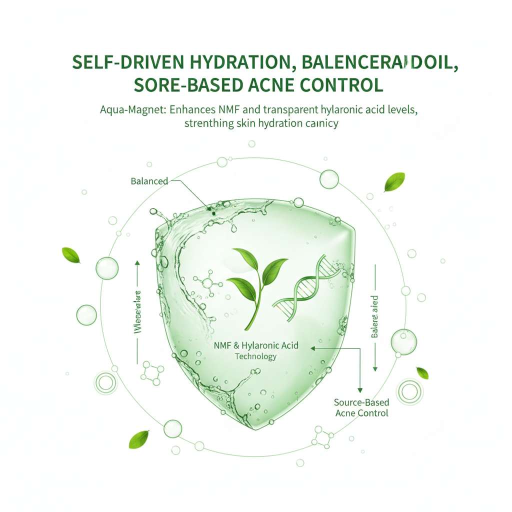 Water-oil balance mechanism chart for acne control