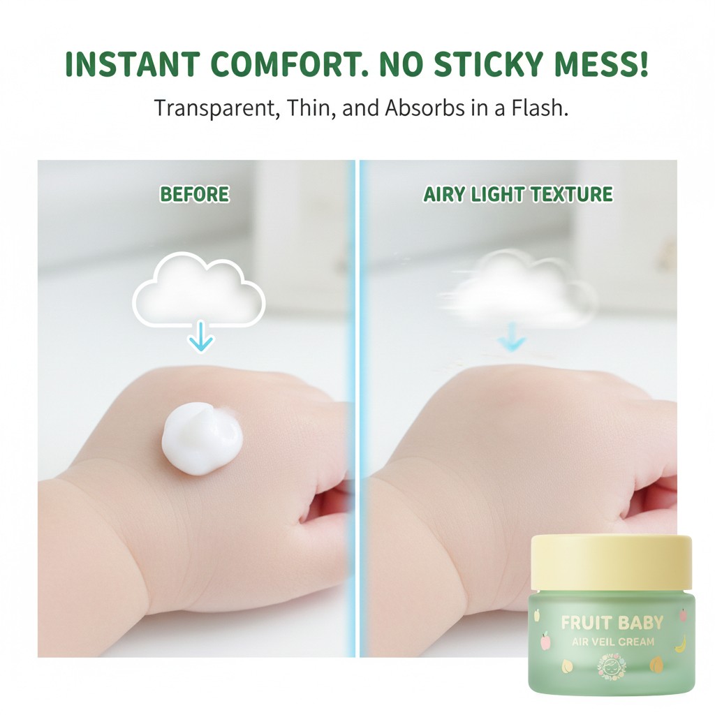 Fast absorbing baby cream texture comparison