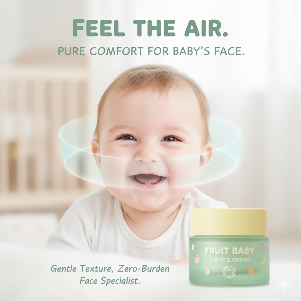Lightweight baby face cream marketing poster