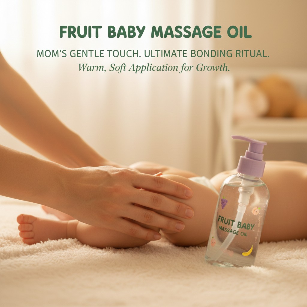 Baby massage oil emotional bonding marketing image
