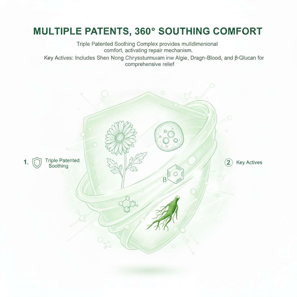 Triple patented soothing complex ingredients
