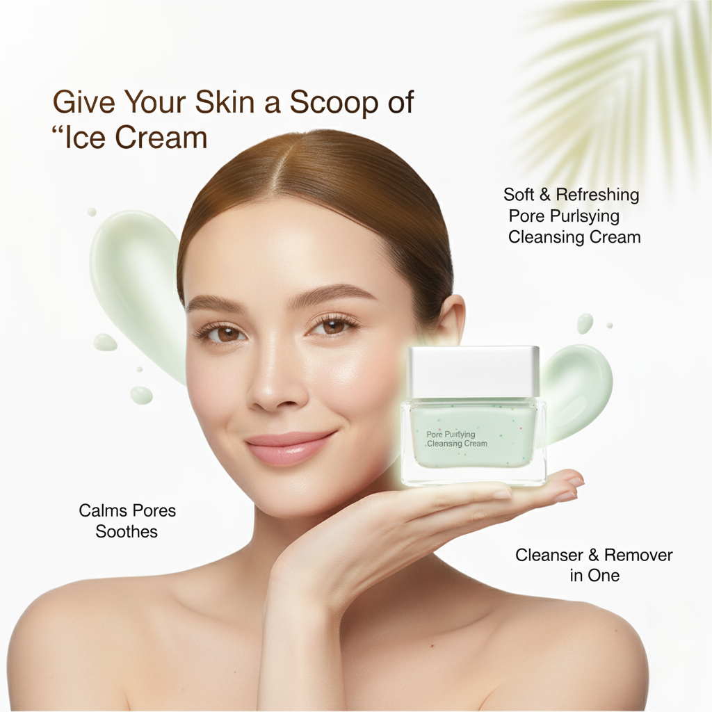 Ice cream texture soft refreshing cleanser