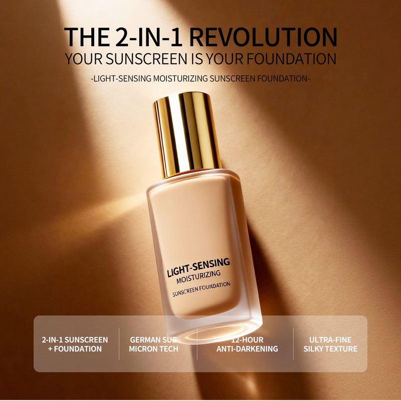 2 in 1 sunscreen foundation revolution concept