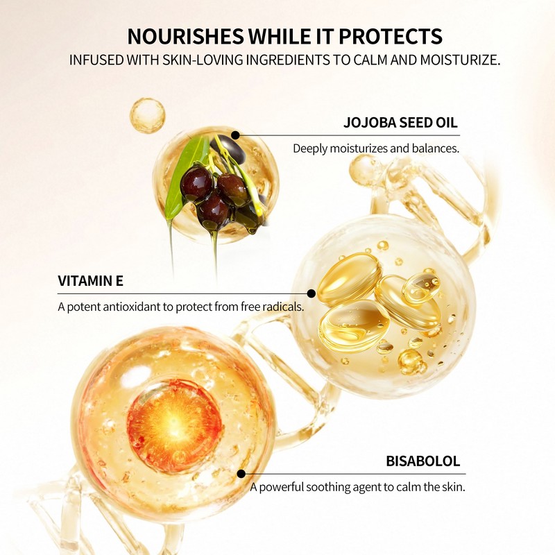 Nourishing ingredients jojoba vitamin e bisabolol