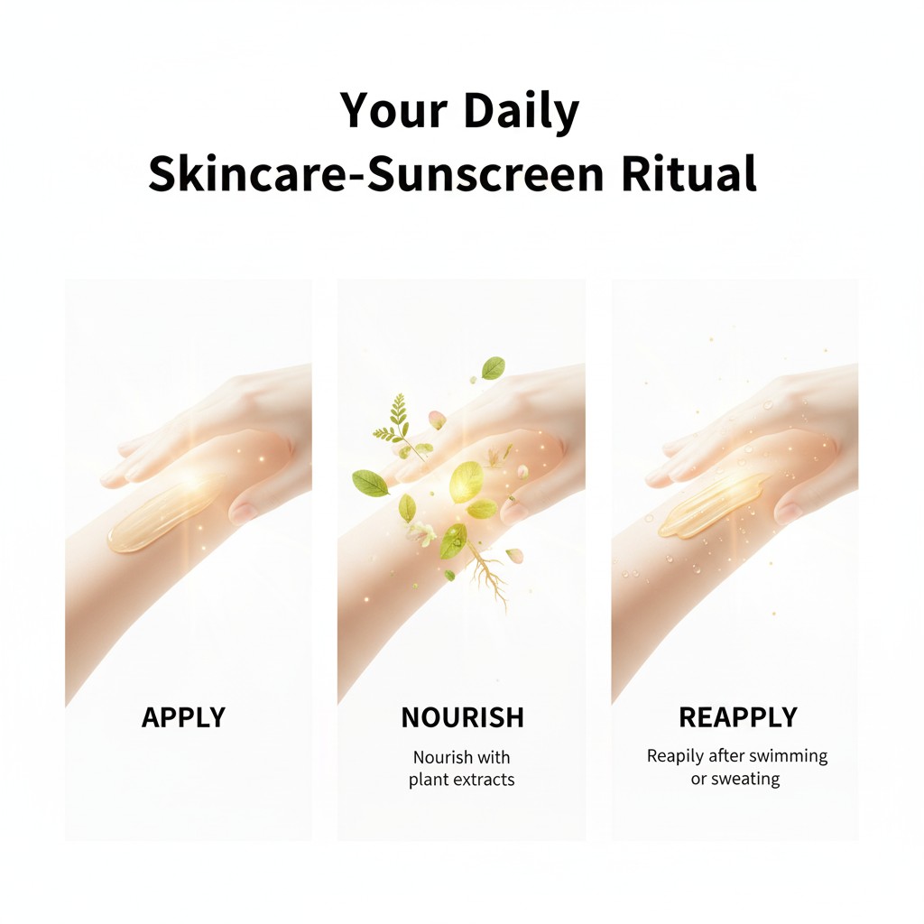 Daily skincare sunscreen ritual apply nourish