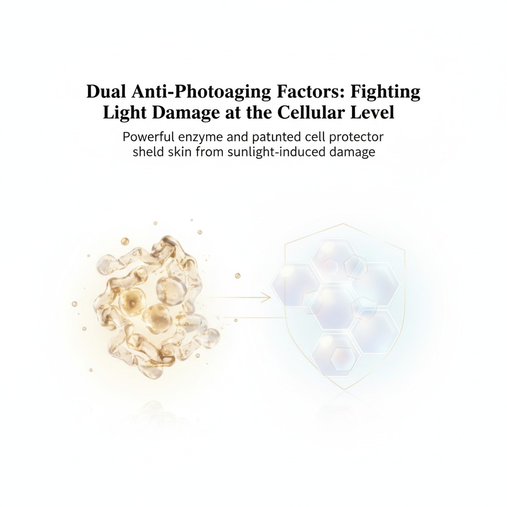 Dual anti photoaging factors cellular protection