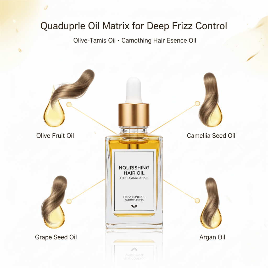 Quadruple oil matrix argan camellia olive grape