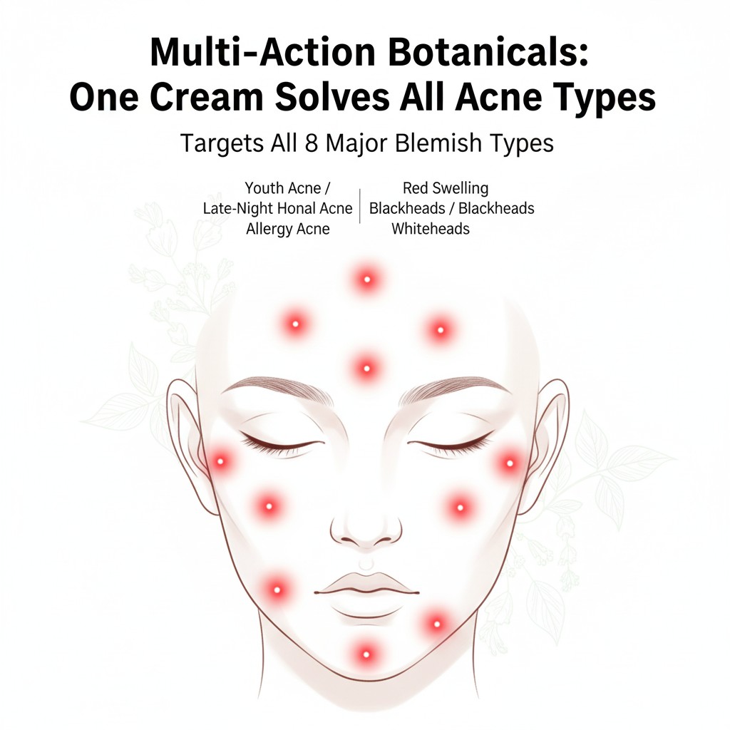 Multi action botanicals targets 8 acne types