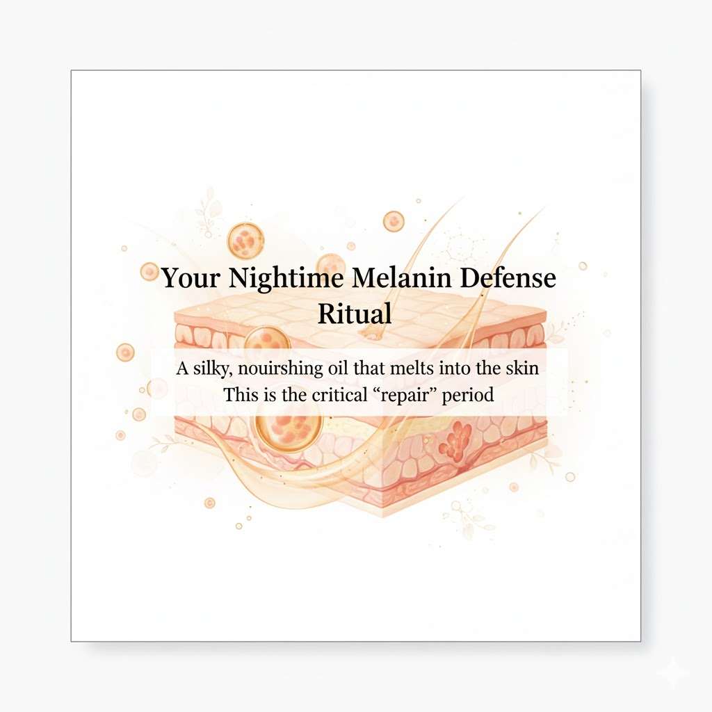 Nighttime melanin defense ritual silky oil
